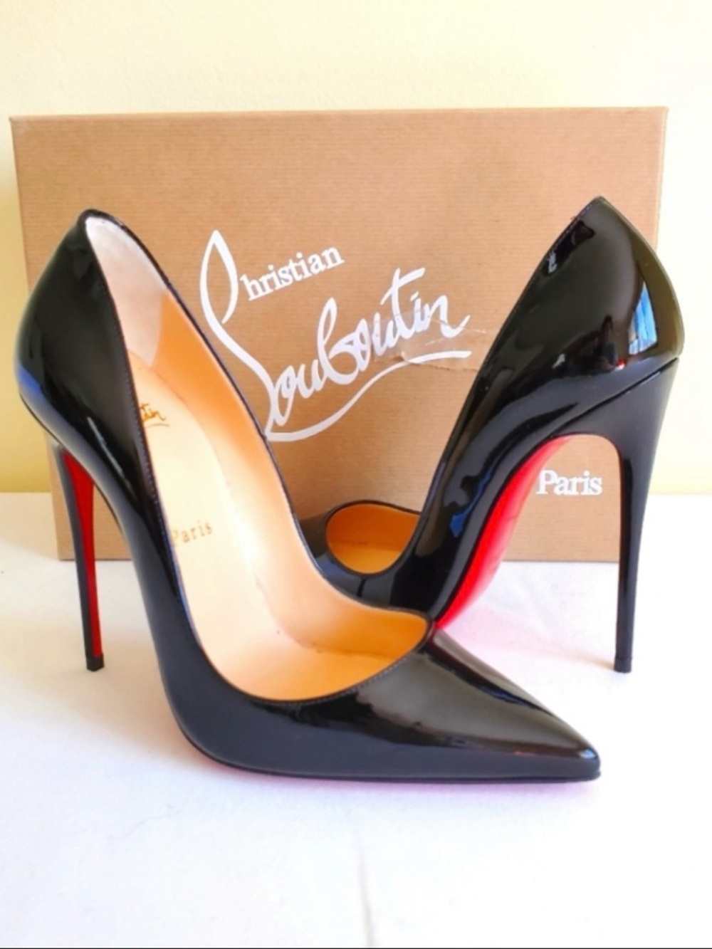 *NO BOX* Christian Louboutin So Kate Black Patent - EU Size 38